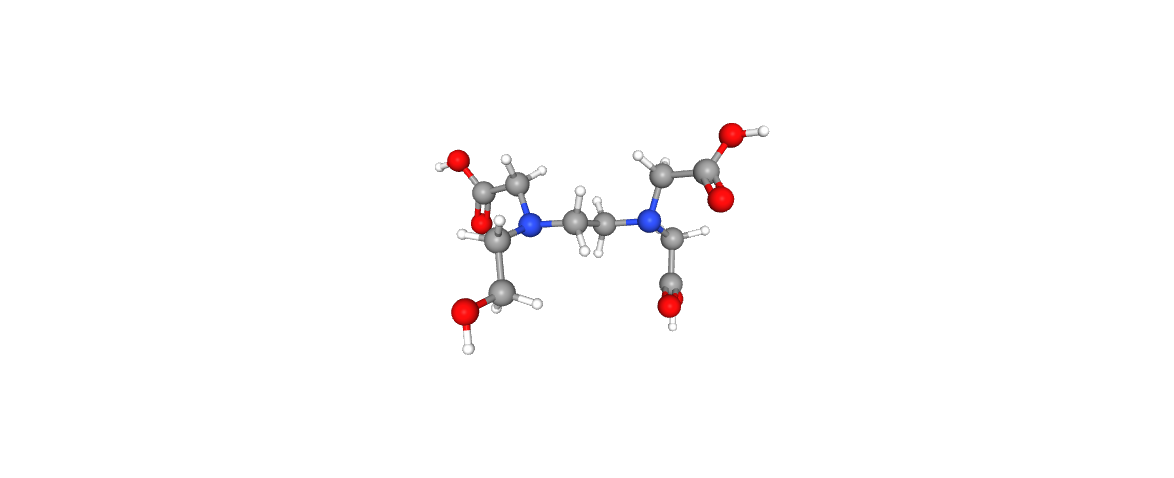 3D structural diagram of trisodium hydroxyethylethylenediaminetriacetate solution
